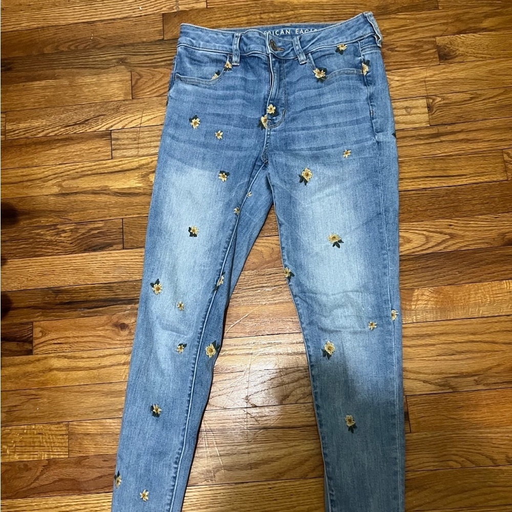 Embroidered American Eagle Jeans